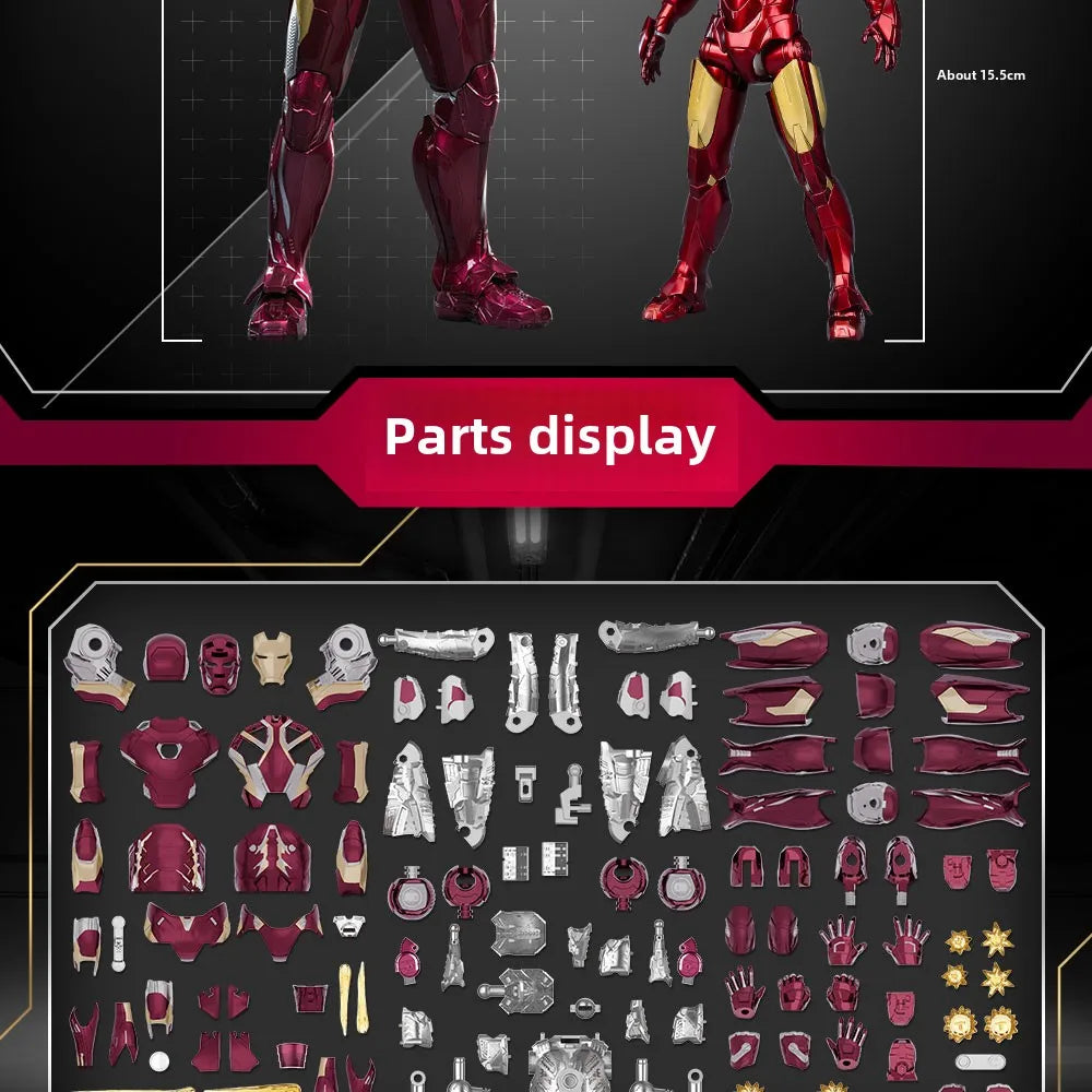 Marvel Iron Man MK46 Assembled Model 10in 1/7 scale Action Figures Reactors can emit light Collect Ornament Boy Toy Gift
