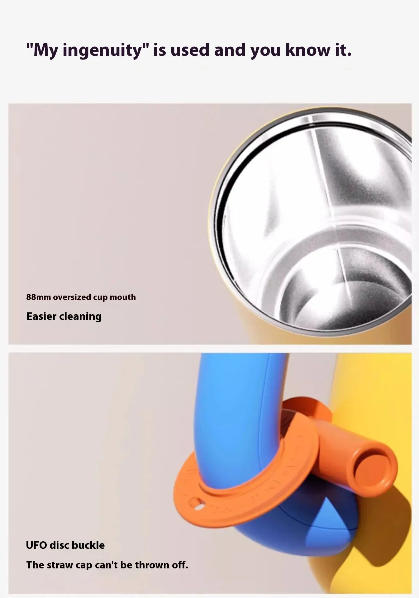 2025 New Female King Cup 304 Stainless Steel Straw Insulated Ice Cup - Thick, Portable Handle Design for Trendy Hydration