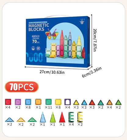 Magnetic Tiles for Kids Ages 3-5 4-8 Magnet Toys for 3 4 5 6 7 8+ Year Old Boys Girls Toddlers Magnetic Building Blocks Preschoo