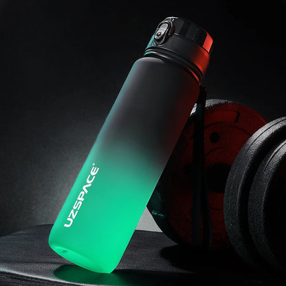 UZ Sports Water Bottle BPA Free Portable Leakproof Shaker Bottle Tritan Plastic Drinkware 500/1000ML Jug for Camping Gym School