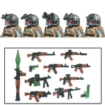 City Army Figures Building Blocks Russia Army Soldiers Weapons Special Combat Uniform Shield Combat Vests Shields Brick Toys
