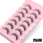 GROINNEYA 5/7 pairs Eyelashes 3D Natural False Lashes Fluffy Soft Cross Manga Lashes Wispy Natural Eyelash Extension Makeup