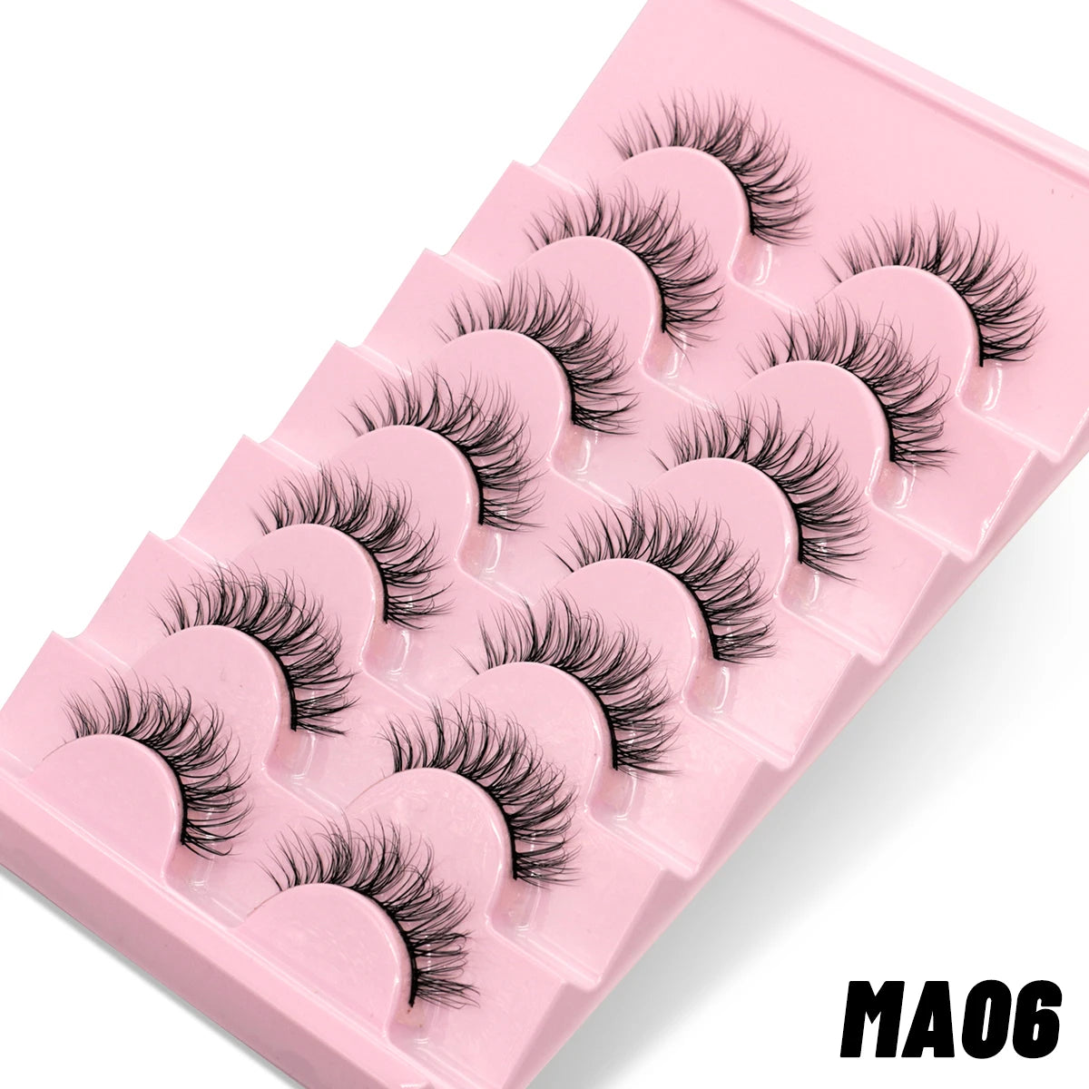 GROINNEYA 5/7 pairs Eyelashes 3D Natural False Lashes Fluffy Soft Cross Manga Lashes Wispy Natural Eyelash Extension Makeup