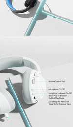 Picun BG 01 Gaming Wireless Headphone Mic OverEar Earphones 0.045s Low Latency Bluetooth 5.3 40mm Driver Wireless Cable Headset