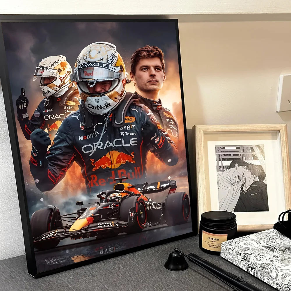 1pc F1 M-Max Verstappen Poster Self-adhesive Art Waterproof Paper Sticker Coffee House Bar Room Wall Decor