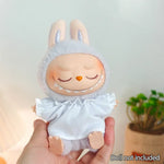 For Korea Kpop Exo Labubu Idol Dolls Jean Dress Big Bowknot Doll Clothes Kids Gift 15-17cm Cute Mini Clothes Doll Accessories