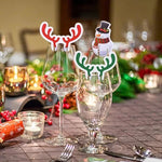10pcs Santa Claus Snowman Tree Wine Glass 2024 Merry Christmas Decorations For Home Table Place Cards Xmas Gift New Year Party