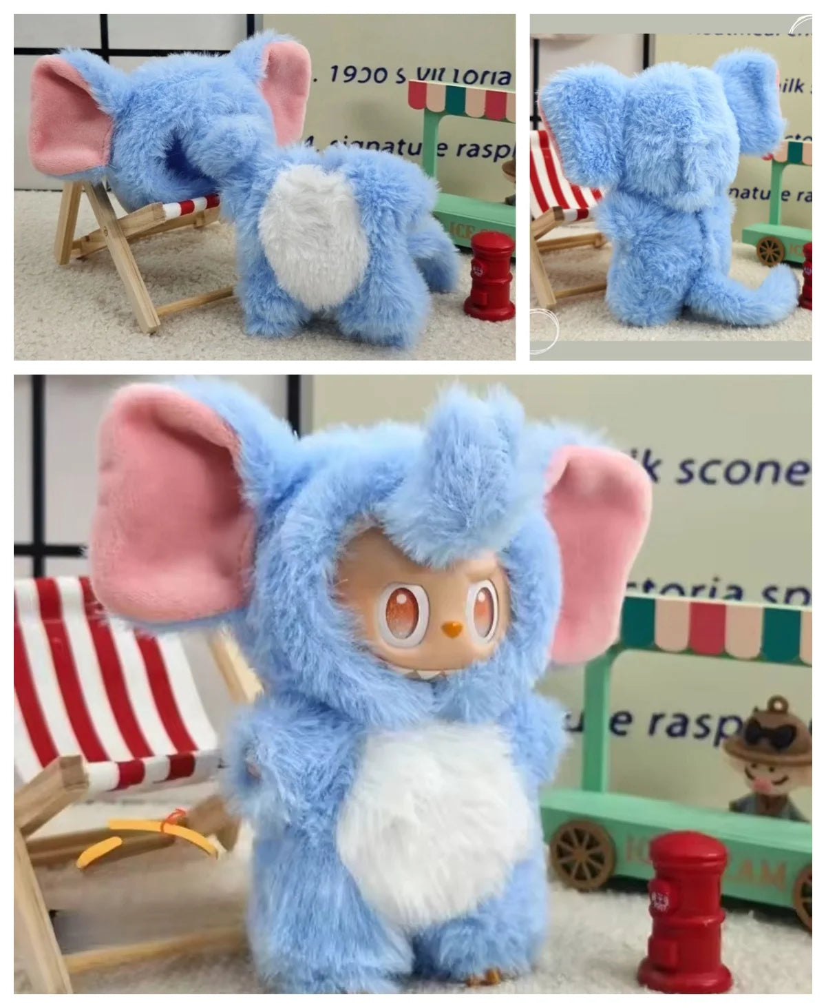 13CM Plush Doll Clothes for Labubu Doll's Clothes 6-Piece Set Dinosaur Animal Suit with Hat Outfit Accessories Dolls Clothing