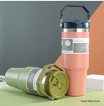 20oz/30oz Stainless Steel Thermos Mug With Straw Keeps Cold and Heat Thermal Mug Tumbler Outdoor Sports Thermal Water Bottle