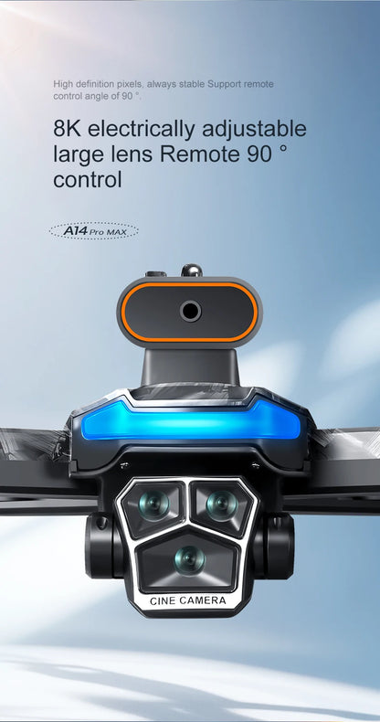Xiaomi Mijia A14Pro max GPS Brushless 8K three Camera Optical Flow Obstacle Avoidance Foldable Quadcopter RC Distance Drone Toys