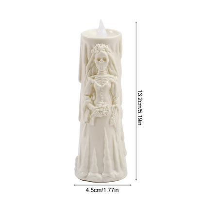 Halloween Horror Ghost Bride Groom LED Candle Electronic Light Halloween Skeleton Lamp Party Decoration Flameless Night Lights