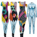 Halloween Sally Suit Cosplay Costume Anime Movie Bodysuit Spandex Jumpsuit Party Carnival Leggings Day of The Dead Zentai Set