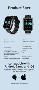 4G Elderly Smart Watch GPS Tracker Video Call SOS Heart Rate Monitoring IOS Android GPS+WIFI+LBS Positioning Smart Clock FA66S