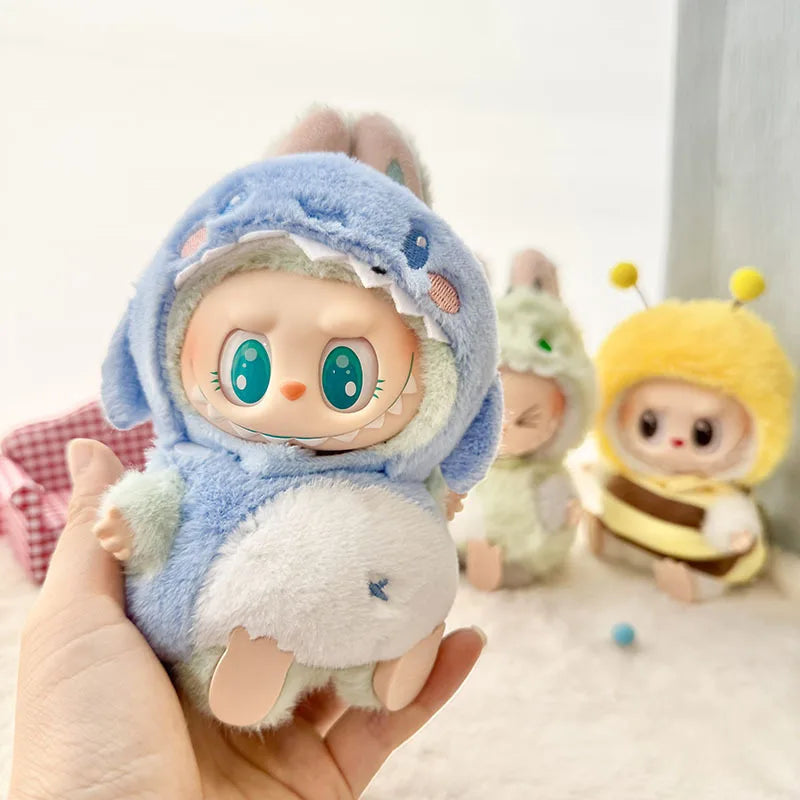Labubu Doll Clothes Penguin Shark Bee Dinosaur Onesie - Cute Animal Jumpsuit for 17cm Pullip Blythe OB11 BJD