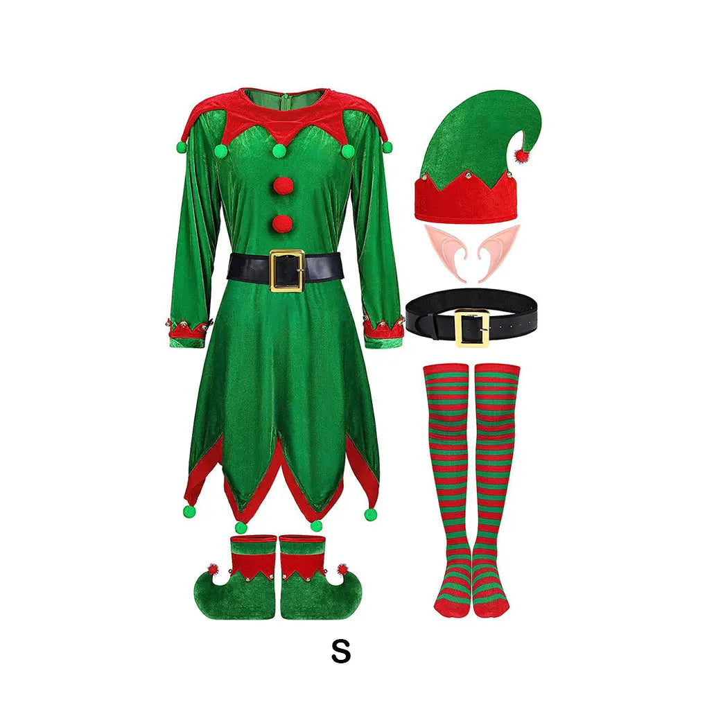 Santa Claus Costume Deluxe Christmas Outfit For Girls Santas Claus Costume Christmas Deluxe Outfit green M
