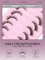 GROINNEYA Cat Eye Lashes Create Natural Look Half Eye Lashes With Winged Ends For Extended Eyelash For Daily Use