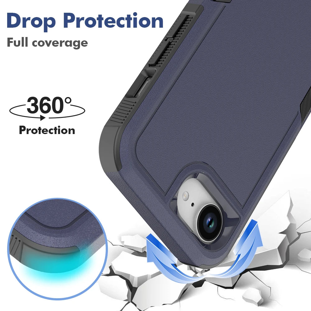 New TPU/PC Case for iPhone 16e / 16 Pro Max - Military Grade Shockproof Phone Cover Hybrid Armor Dual Layer Protection Shell