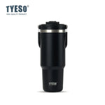 Tyeso Large-Capacity Vacuum Flasks Handle Vacuum Cup Dual-Drink Coffee Mug Stainless Steel Ice Cup Car Bottle Hot Cold Retention