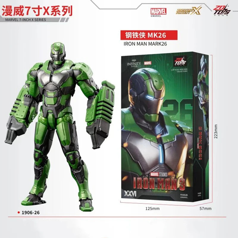 ZD Toys Iron Man Action Figure Mark 35 Red Snapper Iron Man MK 24 MK 22 MK 47 Tony Stark Ironman Figure Action Collect Toy Gift