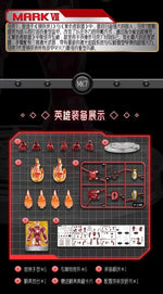 Marvel figure Splicing toys iron man MK1 MK2 MK3 MK4 MK5 MK6 MK7 Action figure model Birthday gift for children