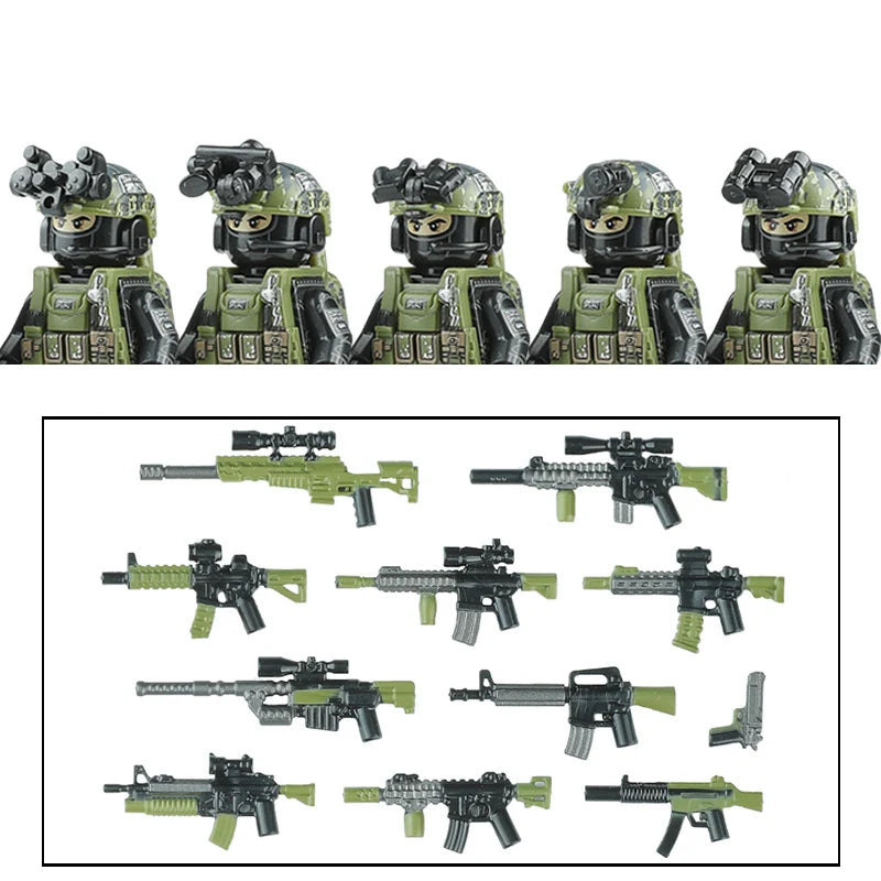 City Army Figures Building Blocks Russia Army Soldiers Weapons Special Combat Uniform Shield Combat Vests Shields Brick Toys