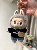 17cm V1 V2 Labubu Crossbody Bag Cute 1/6 1/8 1/12 BJD Dolls DIY Waist Bags Cute 15cm Idol Plush Doll Accessories Belt Bag Gift