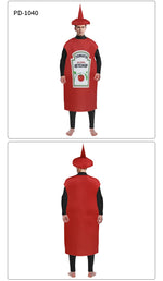 Festival Costumes Red Tomato Delicious Ketchup Costume Adult Boy Girl Funny Disguise Suit Yellow Halloween Cosplay Party Clothes