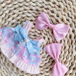 For 15/17cm Labubu  Plush Doll's   Bow Dress  Clothes  Outfit Doll Accessories