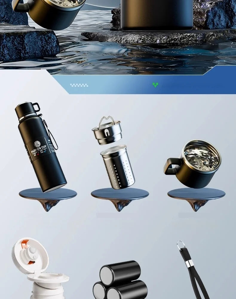 GIANXI Thermos Portable Stainless Steel Thermal Mug Tumbler Vacuum Flasks Cold And Hot And Ice Thermal Water Bottle Car Tea Cup