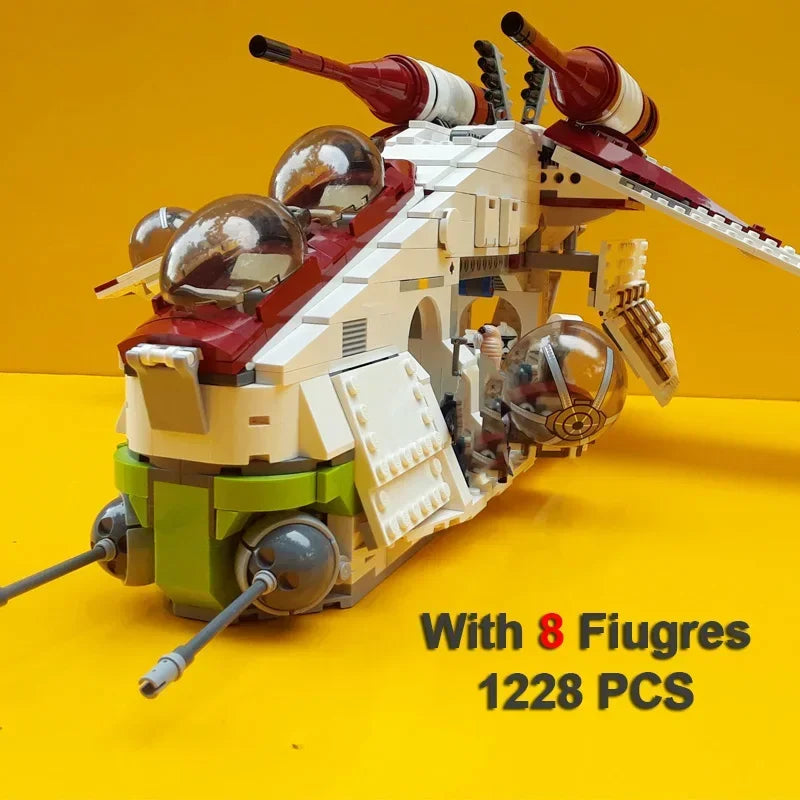 Hot Toys Star 1228pcs Plan Republic Dropship Gunship Building Blocks Bricks Legoing WARS 75021 Toys For Children Birthday  Gift