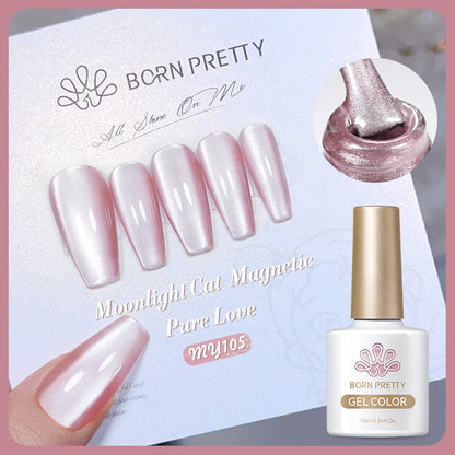 BORN PRETTY 10ml Silver Water Light Cat Magnetic Gel Nail Polish Nail Supplies Vernis Semi Permanent Gel for Fall Winter Nails