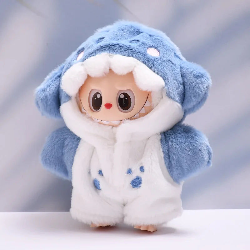 17cm Labubu Mini Doll Clothes Set - Hat Outfit Shoes for Labubu II Cultivate Sitting Party Toys