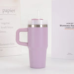 14oz Car Mug with Handle Double-layer Vacuum Coffee Cup Portable Water Cup Large Capacity 304 Stainless Steel Travel Thermal Cup