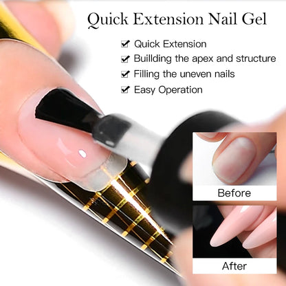 MTSSII 7ml Quick Extension Nail Polish Jelly Transparent Nude Pink Red Hard Gel  Quick Building Nail Art Gel Varnish For Nails
﻿