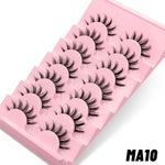 GROINNEYA 5/7 pairs Eyelashes 3D Natural False Lashes Fluffy Soft Cross Manga Lashes Wispy Natural Eyelash Extension Makeup