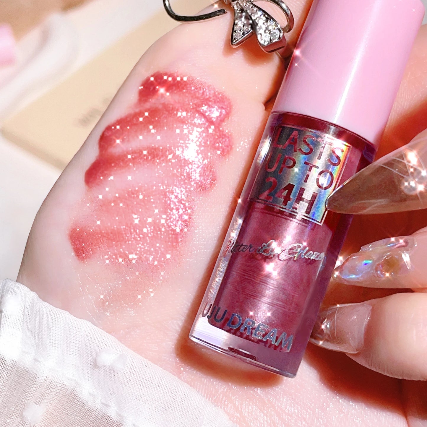 6 Colors Glitter 1pcs Lip Glaze Long Lasting Lip Gloss Waterproof Liquid Lipstick Makeup Lip Oil Lip Tint Moisturizing Lip Balm