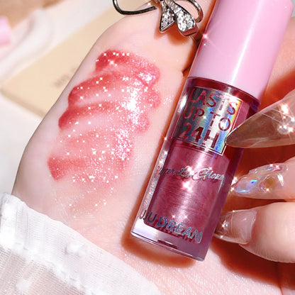 6 Colors Glitter 1pcs Lip Glaze Long Lasting Lip Gloss Waterproof Liquid Lipstick Makeup Lip Oil Lip Tint Moisturizing Lip Balm