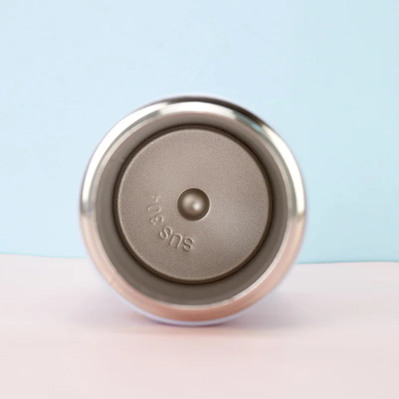 380ML Thermos Vacuum Flask Cute Cartoon 304 Stainless Steel Thermal Water Bottle Insulated Straw Cups Tumbler Drinkware