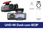 Dash Cam 4K UHD Recording Car Camera DVR Night Vision Video Recorder Built-In Wi-Fi Support GPS 24H Parking
