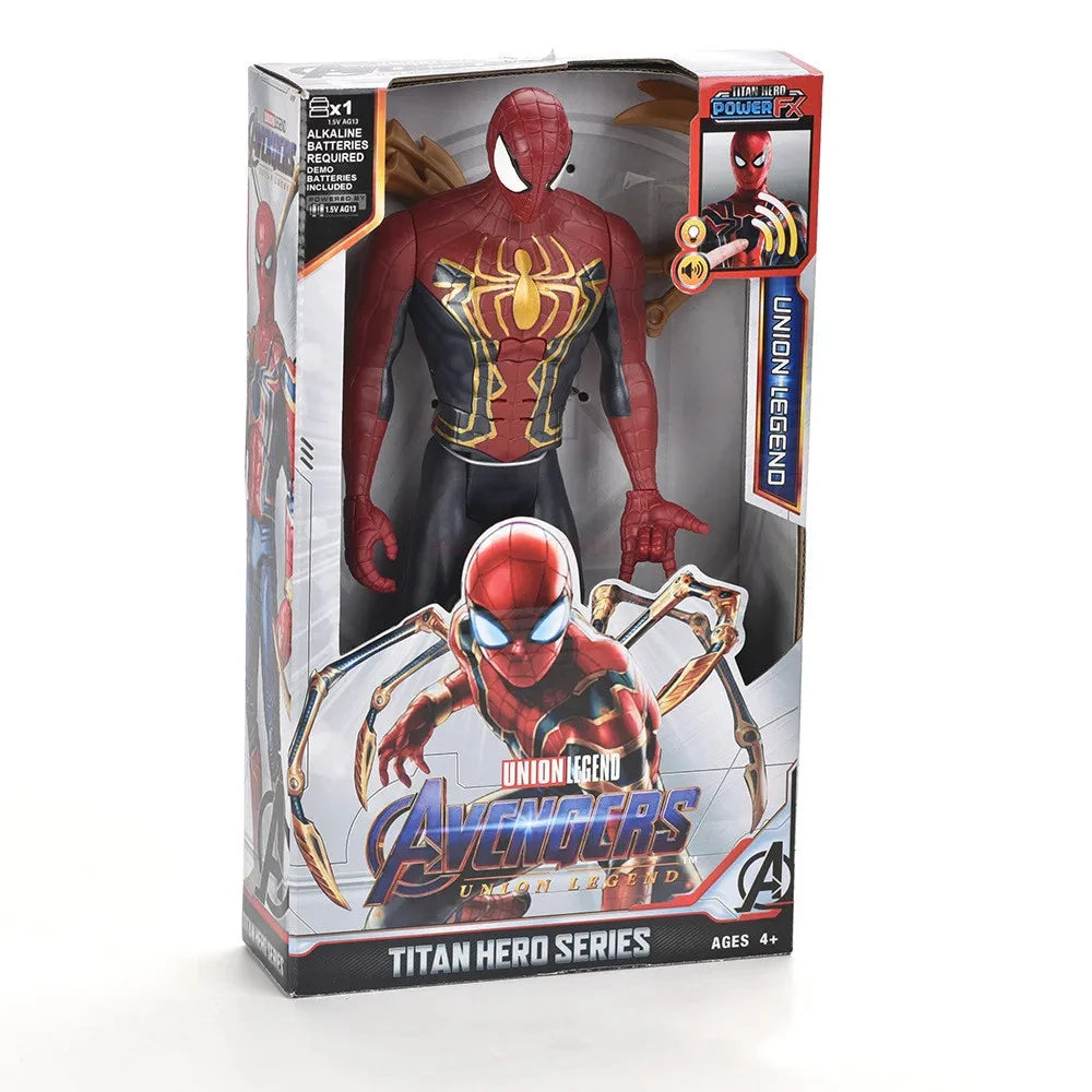Action Toy 30cm Marvel Avengers Toy Thanos Hulk Spiderman Iron Man Captain America Thor Black Panther With Sound And Light