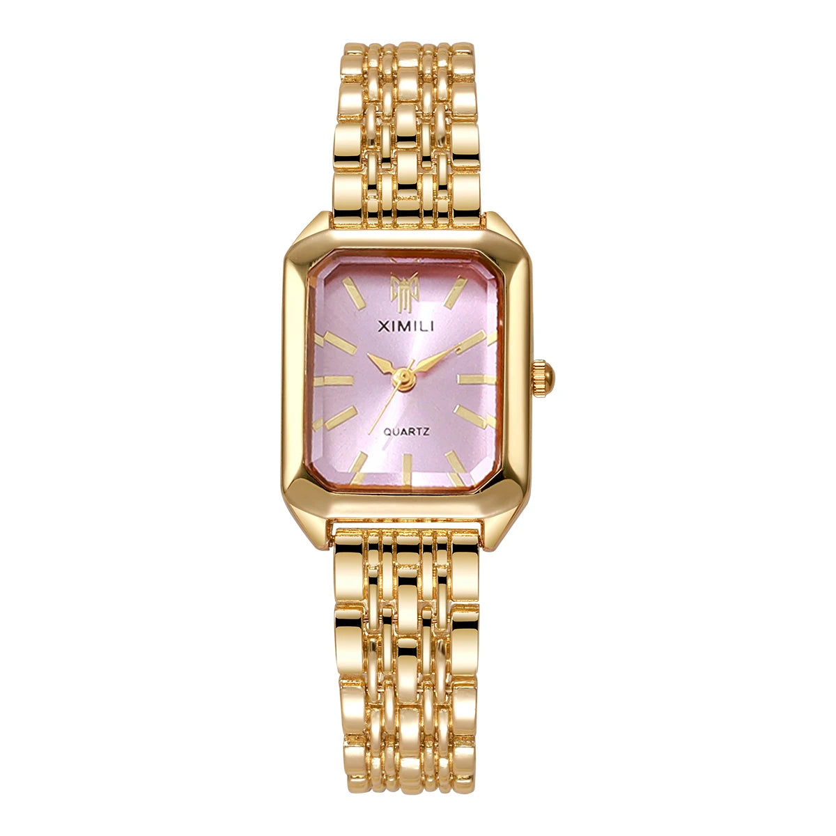 1/2/4PCS Fashion Rectangle Women Quartz Watches Stainless Steel Band Wristwatches for Girls Clock Reloj Mujer（Without Box）