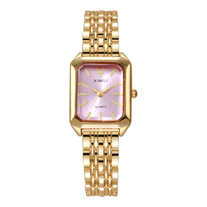 1/2/4PCS Fashion Rectangle Women Quartz Watches Stainless Steel Band Wristwatches for Girls Clock Reloj Mujer（Without Box）