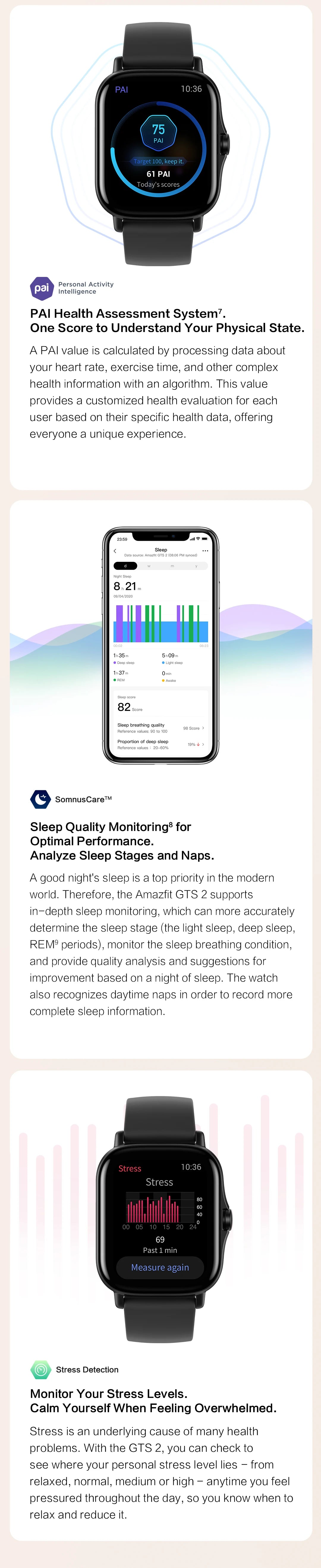 [Ship From Poland] Amazfit GTS 2 New Version Smartwatch 43mm All-round Health and Fitness Tracking Smart Watch Alexa Built-in