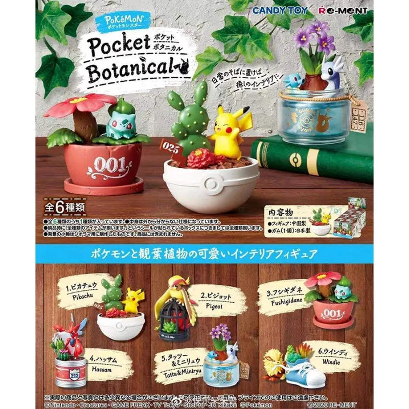 Pokemon Blind Box Toys Miniature Bonsai Scene Pidgeot Dragonair Bulbasaur Growlithe Scizor Doll Toys Collect Ornaments