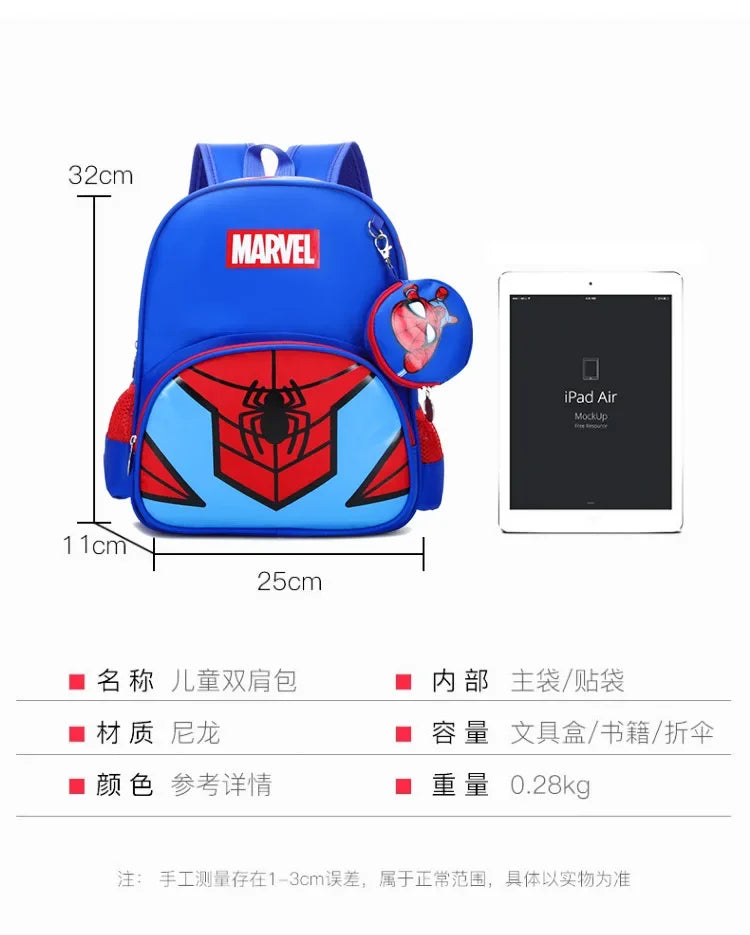 New Children School Bag Boys Girls Spider Man Cartoon Kindergarten Schoolbags Kids Orthopedic Backpacks 4-13 Year