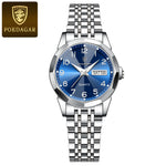 POEDAGAR Fashion Ladies Watch Waterproof Luminous Date Week Watch for Woman High Quality Stainless Steel Women's Quartz Watches