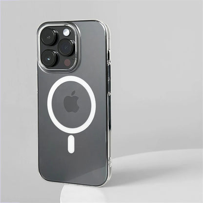 Ultra Thin Hard PC HD Transparent Magnetic Case For iPhone 17 Pro Max 16 15 14 Plus 13 12 Magsafe Wireless Charge Clear Cover