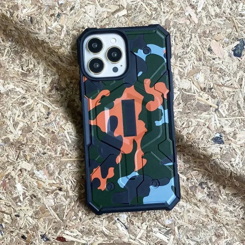 Heavy Duty Camo Shockproof MagSafe Case for Apple iPhone 16 Pro Max 13 14 15 Plus Original Pathfinder Military Magnetic Cover