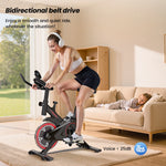 Indoor Exercise Bike 4kg Flywheel Quiet Belt Drive Spin Bike with Adjustable Resistance & LCD Display for Home Cardio Training