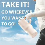 40oz Stainless Steel Car Cup Large Capacity Water Cup with Handle and Straw Double-walled Insulated Travel Mug Holiday Gifts